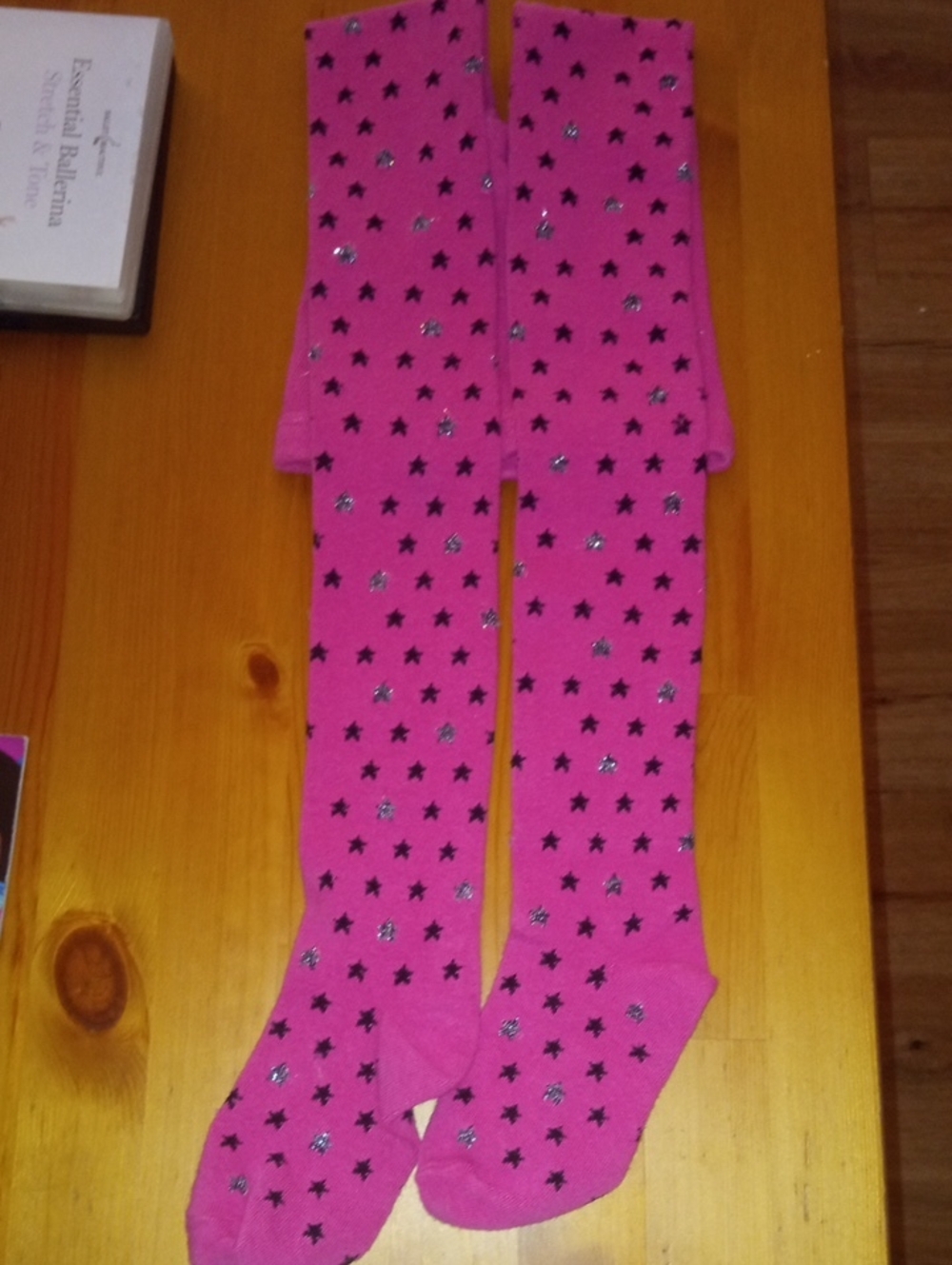 Target Hot Pink Stockings with Black and Silver Stars